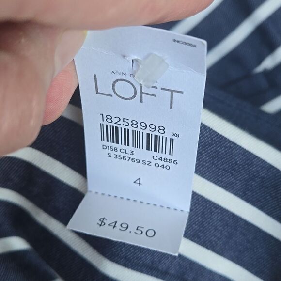 New  LOFT The Riviera Short striped shorts navy white nwt size 4 shorts - Picture 10 of 12